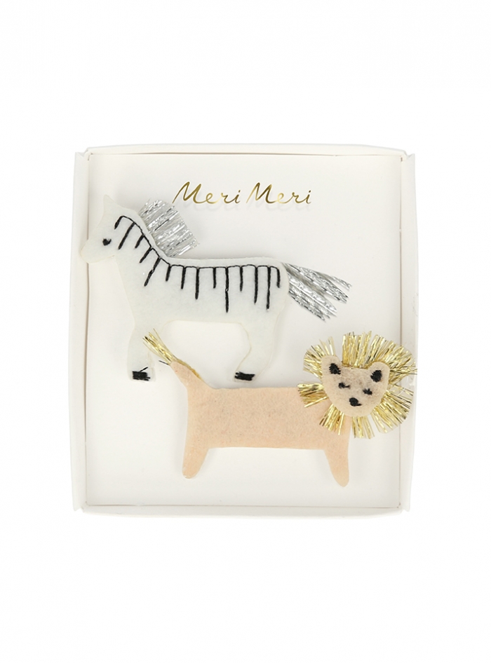 Hair-Clips-Zebra-Lion-.jpg Hair Clips Zebra & Lion - Image 1