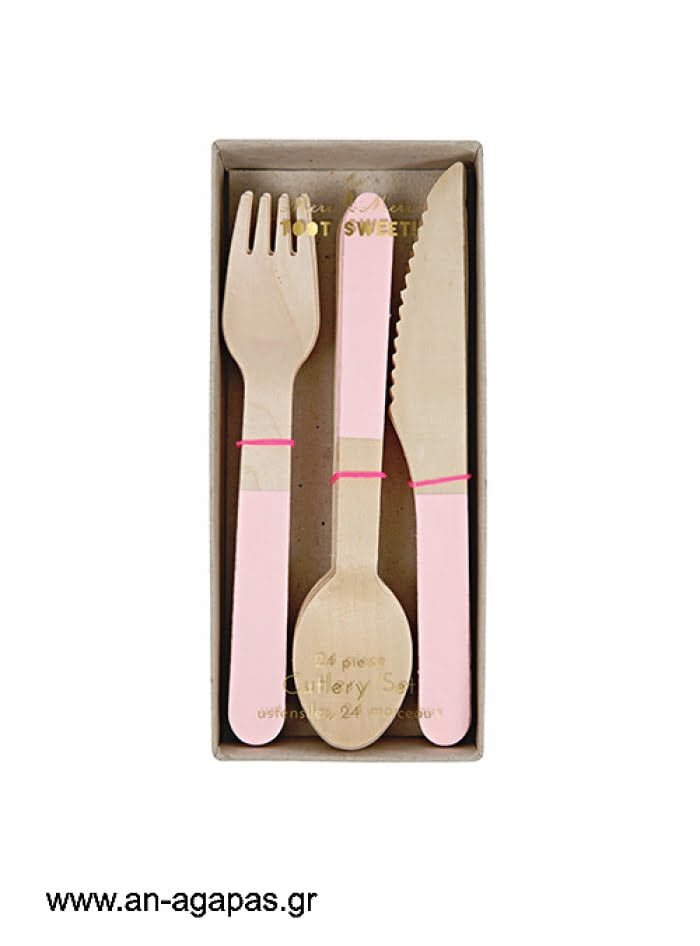 Ξύλινα-Μαχαιροπίρουνα-Pink-24τμχ-.jpg Σετ Ξύλινα Μαχαιροπίρουνα Pink (24τμχ) - Image 1