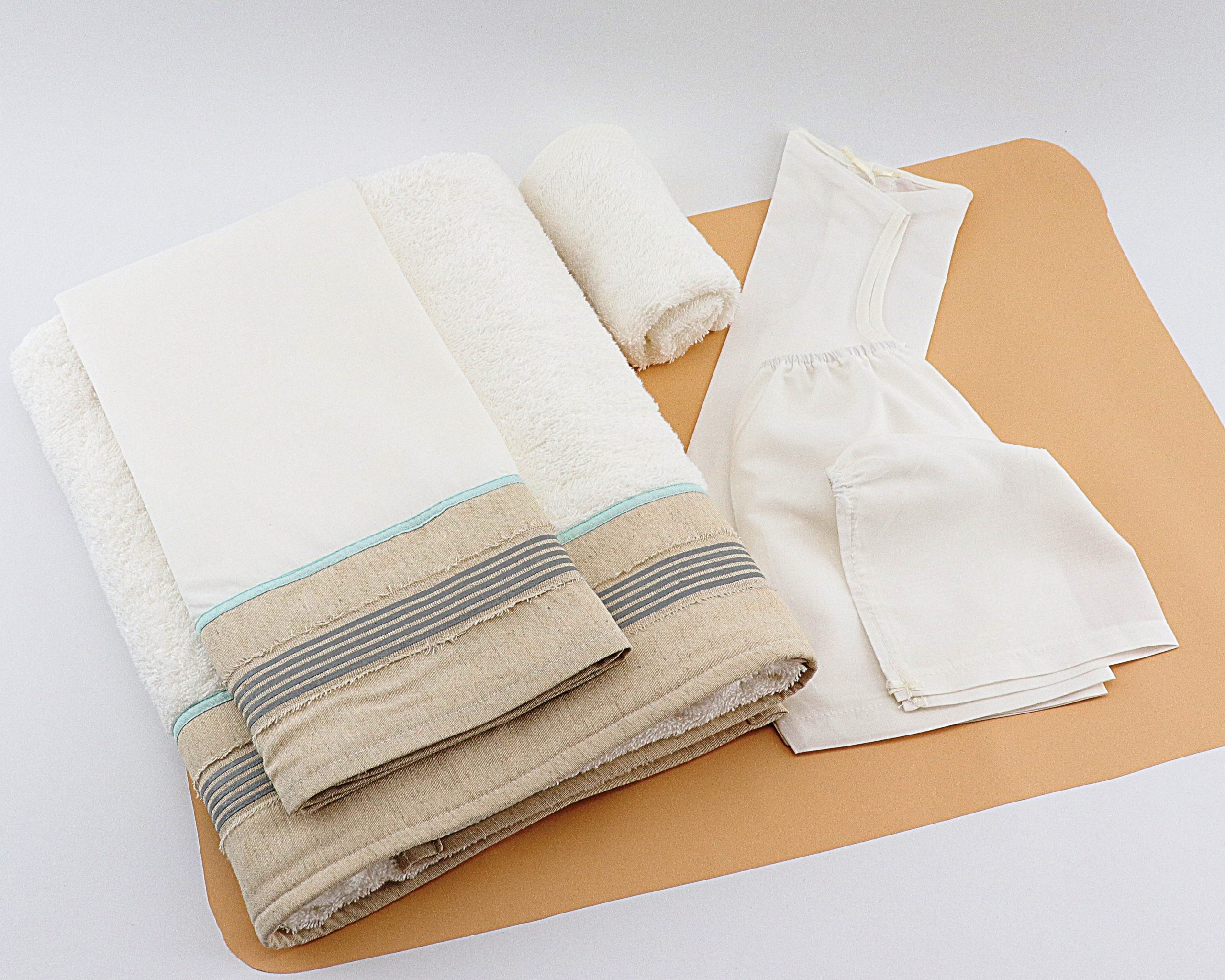 M112-33 Σετ Λαδόπανα Βάπτισης αγόρι εκρού M112 - Image 1