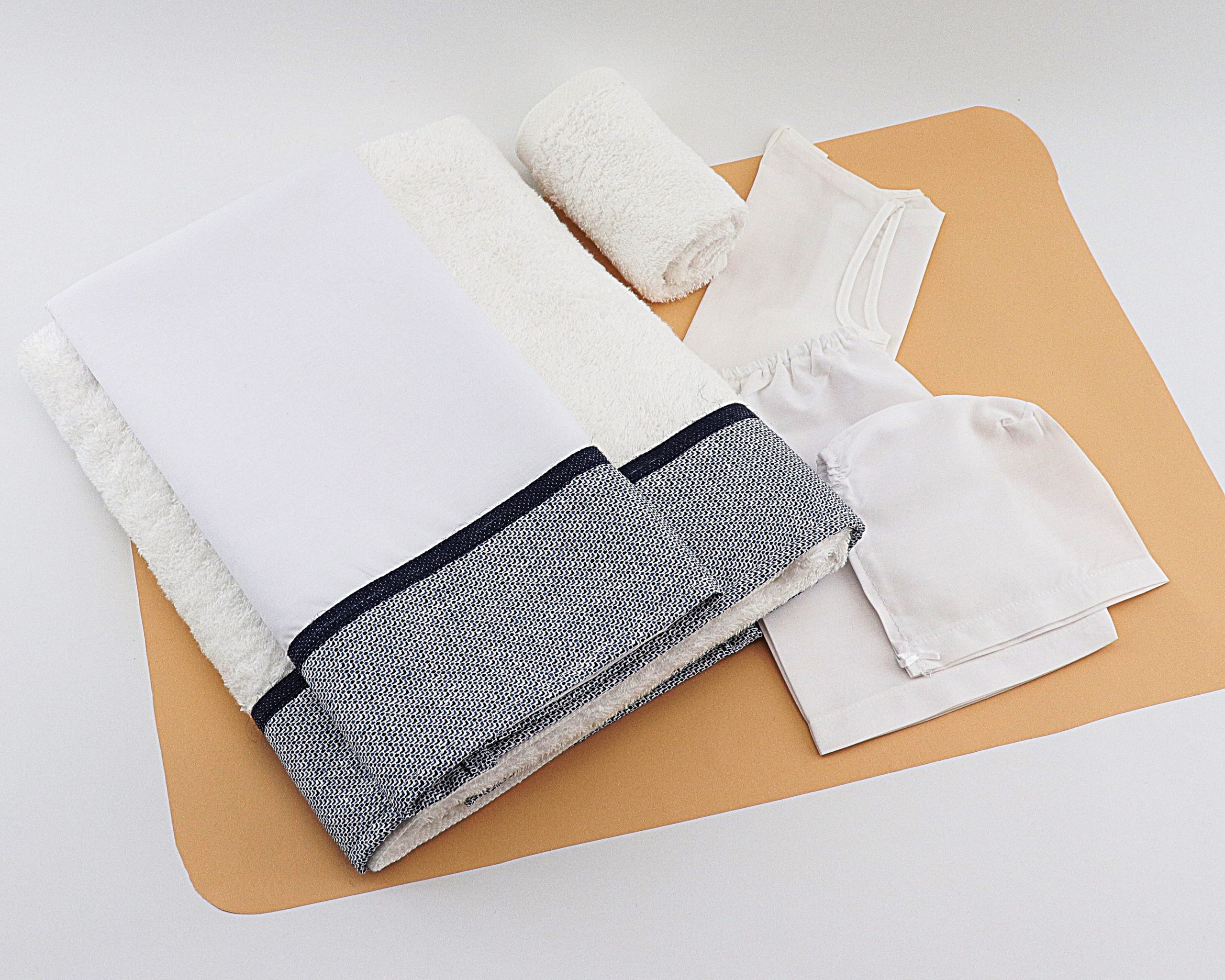 M121-33 Σετ Λαδόπανα Βάπτισης αγόρι μπλε M121 - Image 1