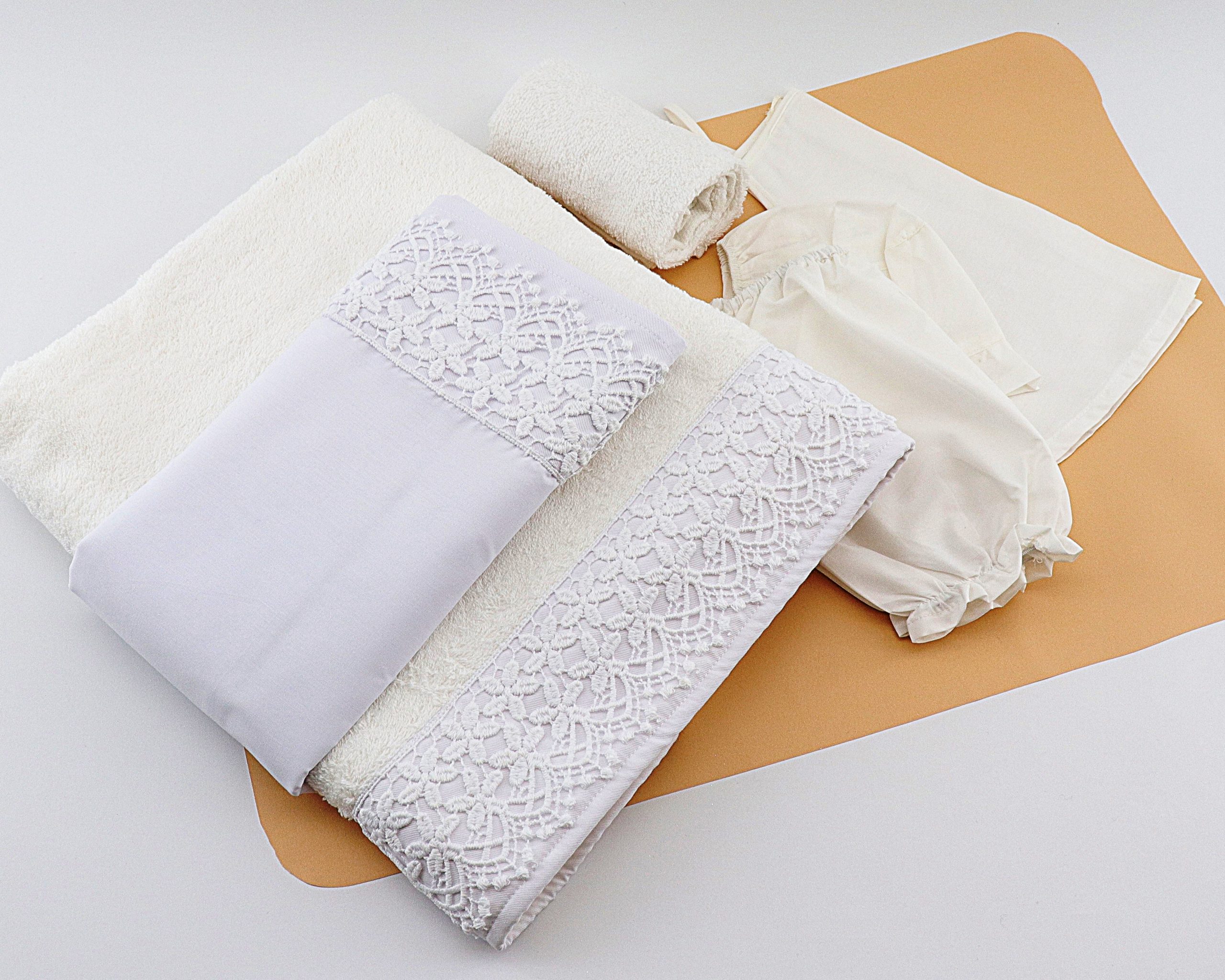 M40-33 Σετ Λαδόπανα Βάπτισης κορίτσι λευκό M40 - Image 1