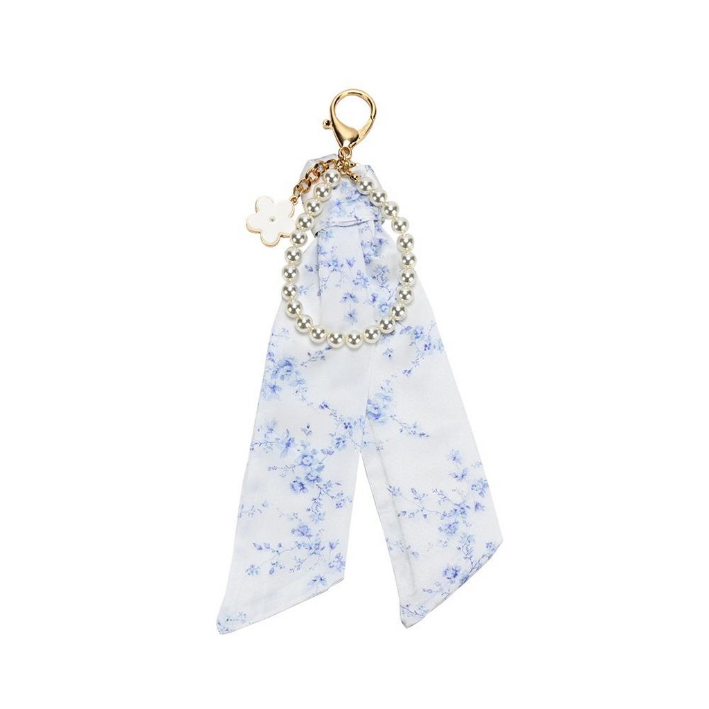 ST01009 Charm με μαντιλάκι και πέρλες blue toile ST01009 - Image 1