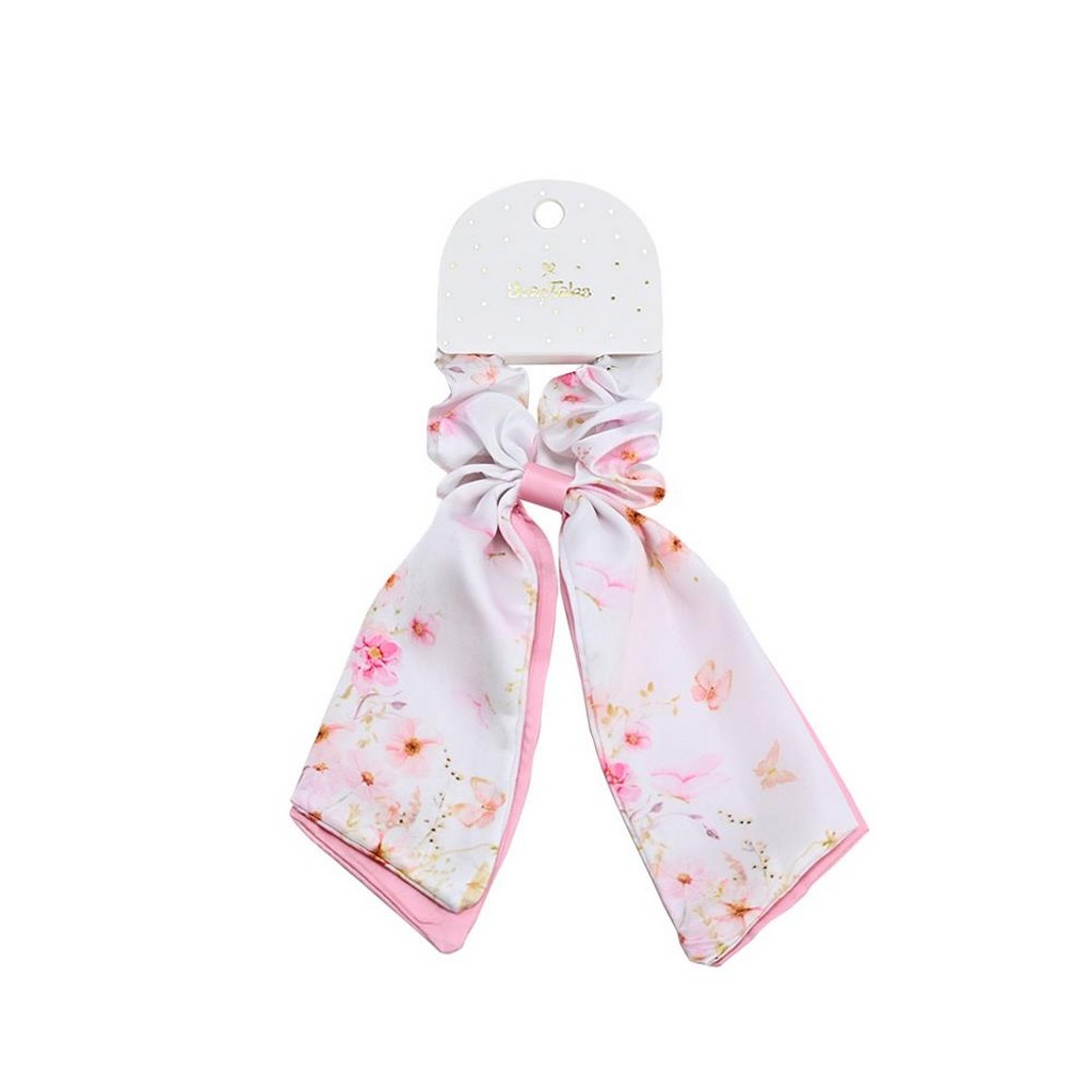 ST01013 Scrunchie με μαντίλι pink blossom ST01013 - Image 1