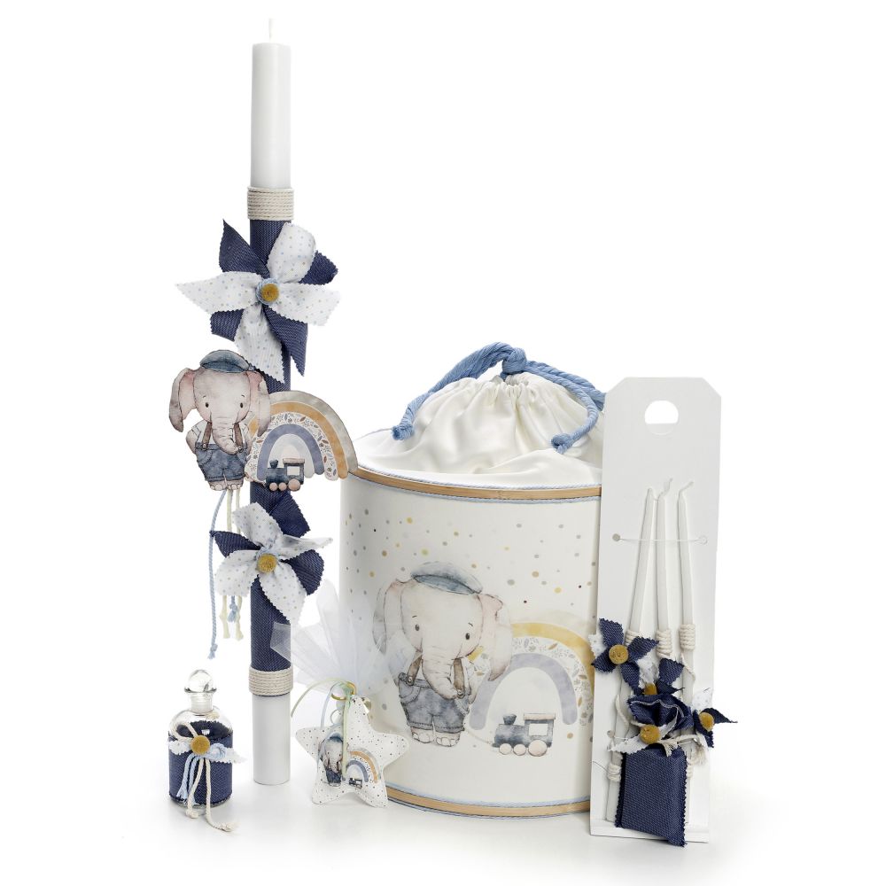 photo1314 Σετ βάπτισης καπελιέρα baby elephant 2621-2622-2623 - Image 1