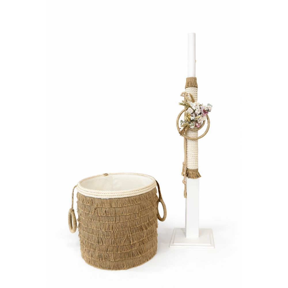 photo152 Σετ βάπτισης λινάτσα στεφάνι λουλούδια 3109-3110-3111 - Image 1