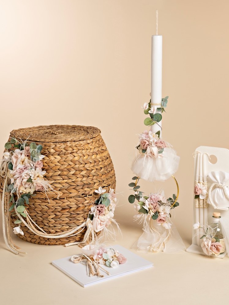 k26.10 Καλάθι ψάθινο Νεφέλη Baby Bloom K26.10 - Image 1